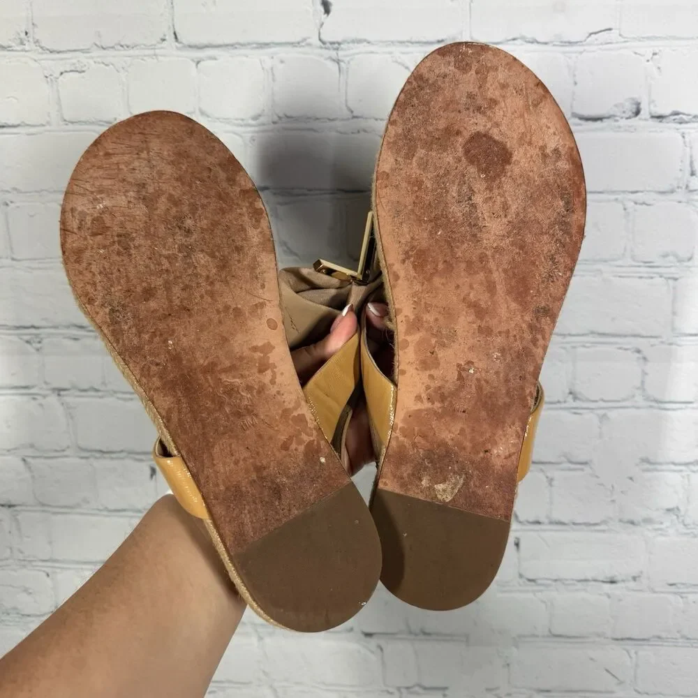 Tory Burch Bow Thong Sandals Women 11 Espadrille Jute Resort Coastal Boho